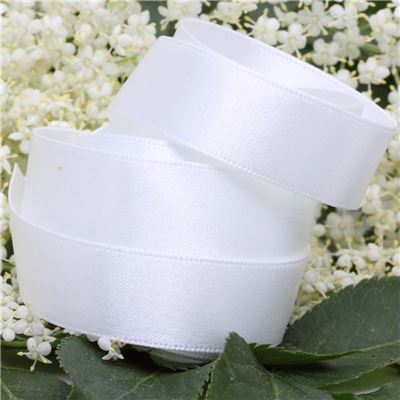 15mm Satin Ribbon - White